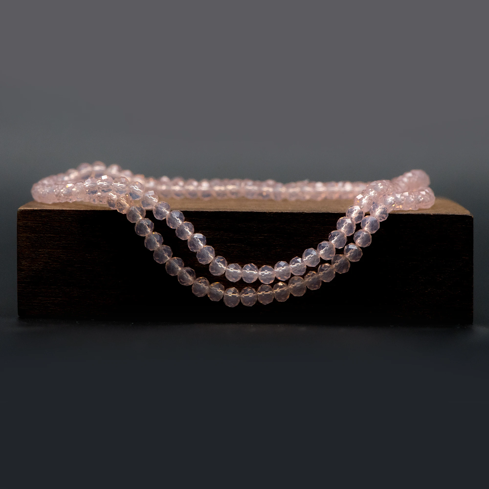 

150 beads- Crystal Glass Rondelle Faceted Tiny beads 3x4mm, Peach Pink (#BZ04-166)