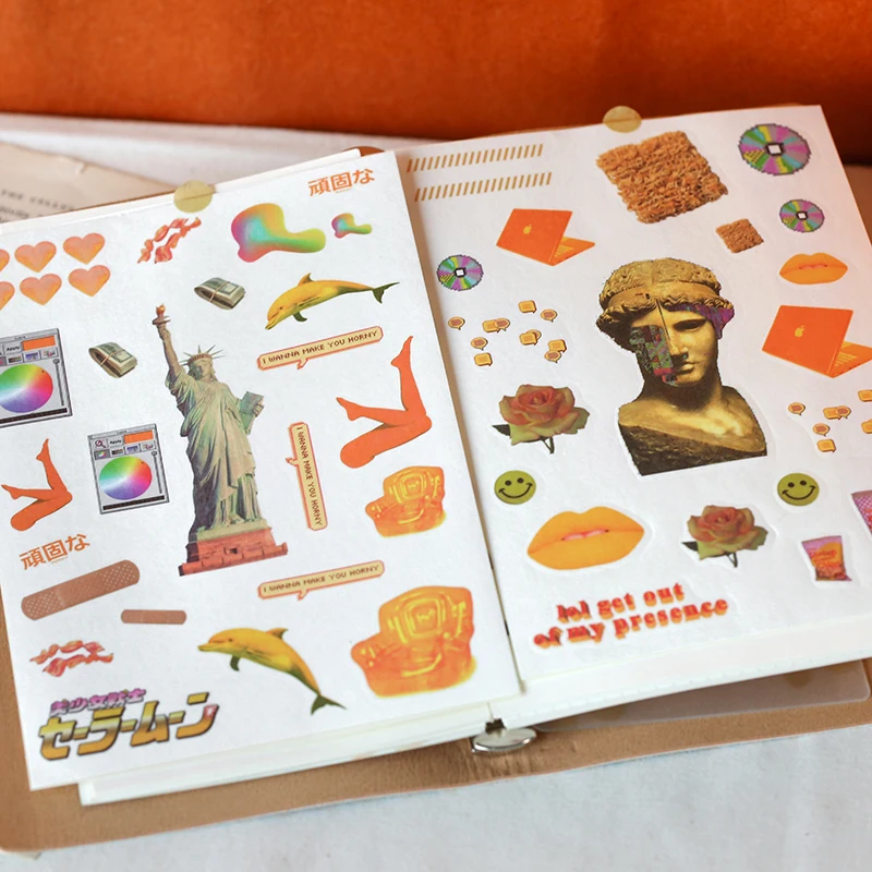 4 х Симпатичные наклейки с этикетками Vaporwave s журнал дневник ручная работа клейкие