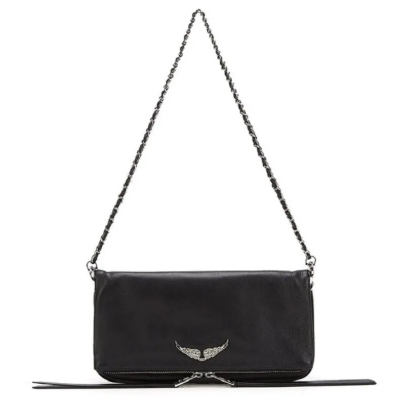 

Женская сумка-мессенджер на трех молниях, женская сумка-клатч с откидной крышкой, трендовая Сумочка с зернистой Сумка-Кроссбоди из натураль...