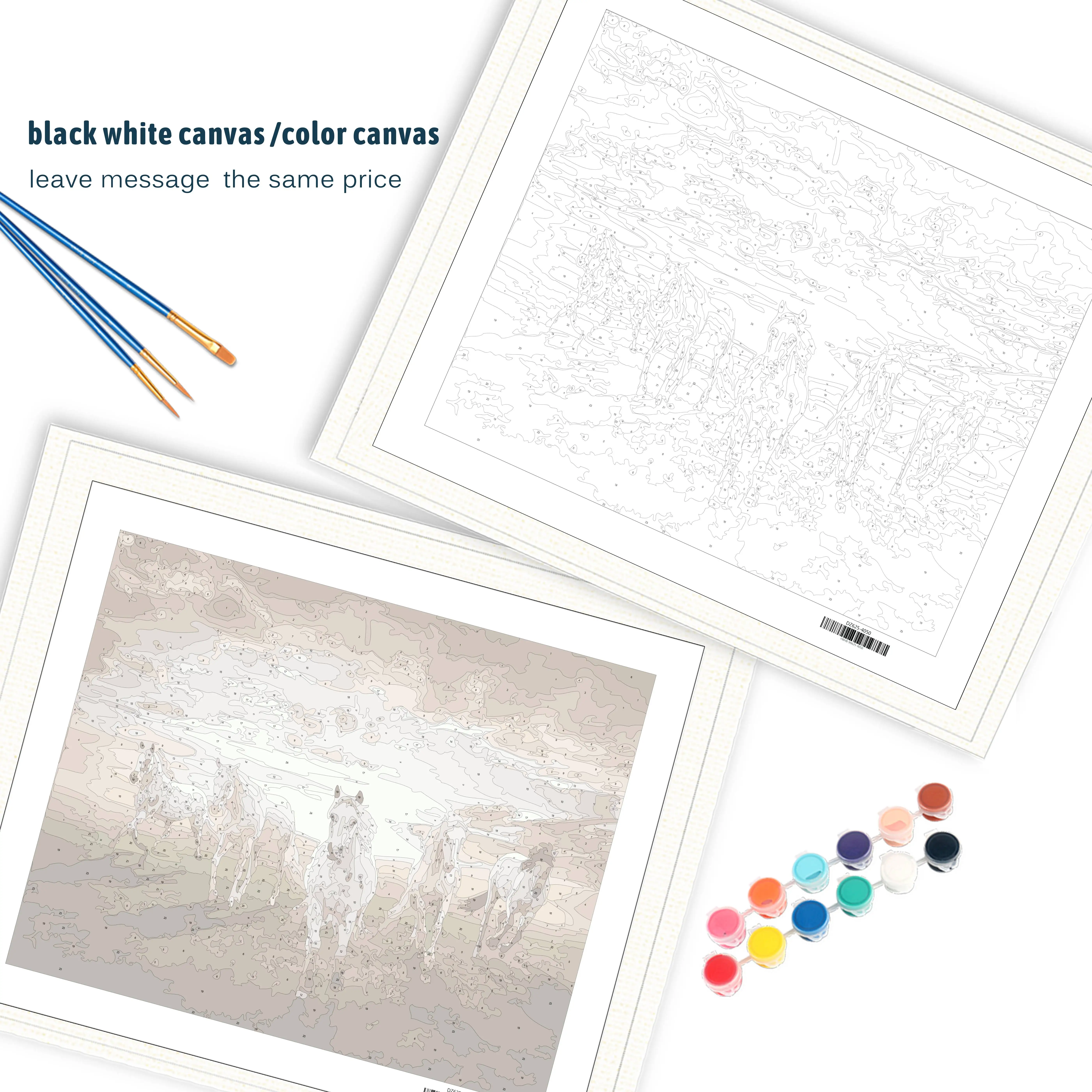 Картина в рамке Лошадь сделай сам живопись по номерам ручная роспись маслом