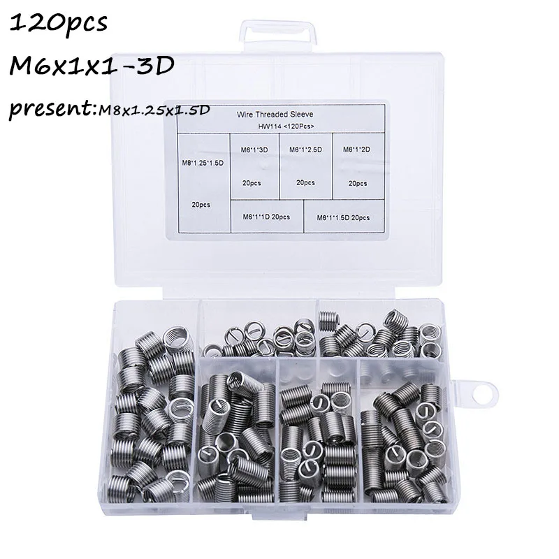 120 шт. коробка 304 оболочка из нержавеющей стали с резьбой стальная резьба M6 11D