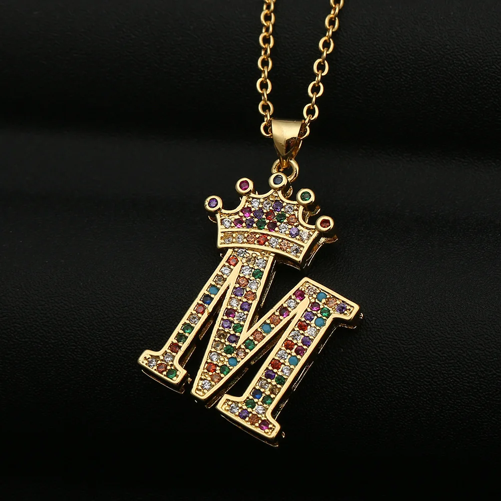 

Andshiny Delicate Letter Pendant Necklaces For Women & Men Color Zircon Personalized Name Letter A~Z Necklace Fashion Pendant