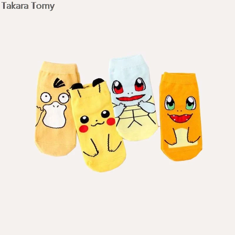 4 пар/лот для женщин забавные носки девочек весна лето осень Мультяшные короткие