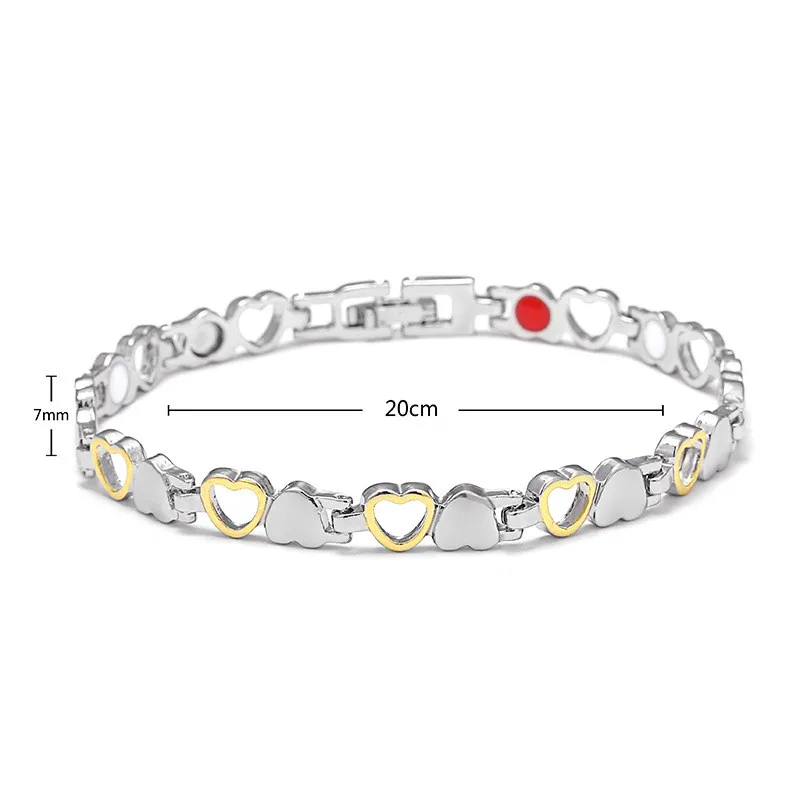 Браслет женский из титановой стали ажурный магнитный браслет в форме сердца