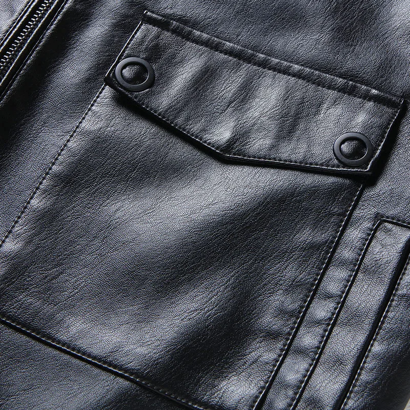 

2018 New brand Leather Jacket Men Coats Brand High Quality PU Outerwear Men Business Winter Male Leather Jacket