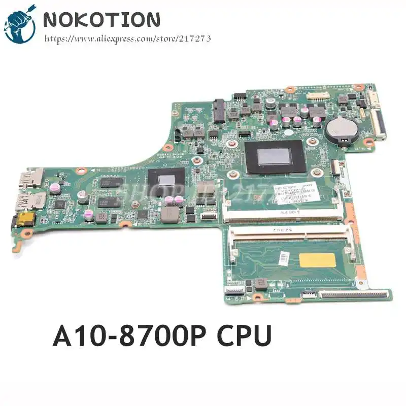 Материнская плата NOKOTION для ноутбука HP Pavilion 17-G A10-8700P CPU 2G GPU 810936-001 810936-601 DA0X21MB6D0 |