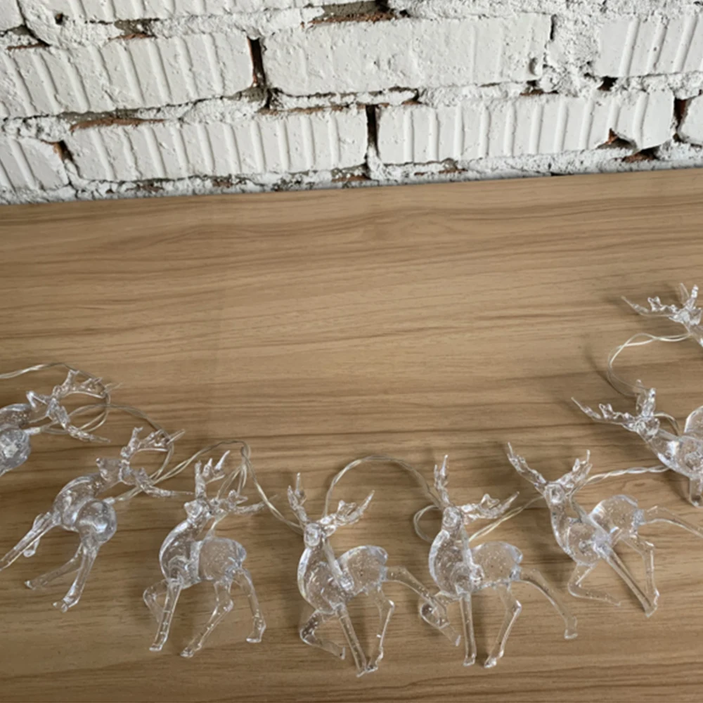 Домашний Декоративный светодиодный светильник с оленем 10 20 на батарейках для