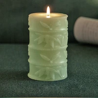 2021 new bamboo knot branches and leaves silicone molds embossed bamboo leaf pattern aroma soap candle mould