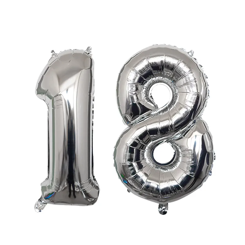 Металлические латексные шары золотого и серебряного цвета 18 30 40 50 60 70 80 90 лет с