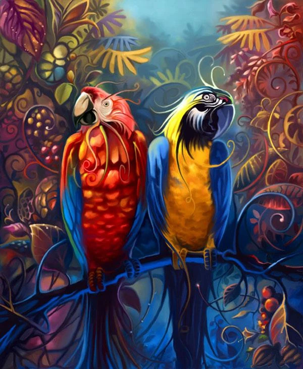 JMINE Div 5D дерево Мечты Красочный попугай полностью Алмазная краска наборы для