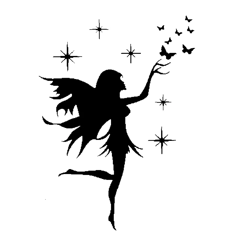 

16cm*13cm Fairy Butterfly Removable Lovely Car Sticker Personalized Decal Laptop Truck Motorcycle Auto Accessories