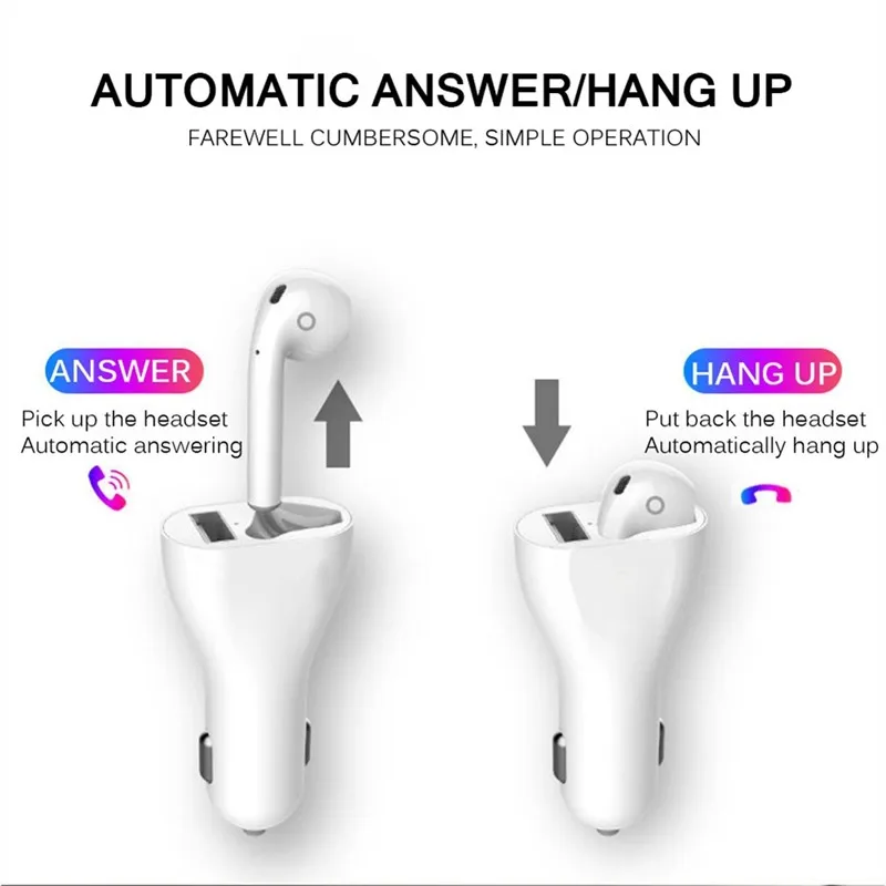 Портативное автомобильное зарядное устройство одна гарнитура USB Беспроводная