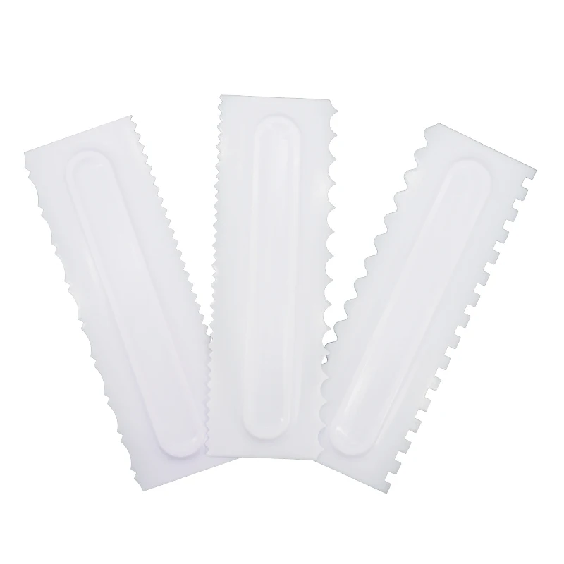 

3PCS Cream Scraper Irregular Teeth Edge Spatulas Cake Baking Scraper Fondant Cake Slicer Pastry Cutters Tools DIY Decorating