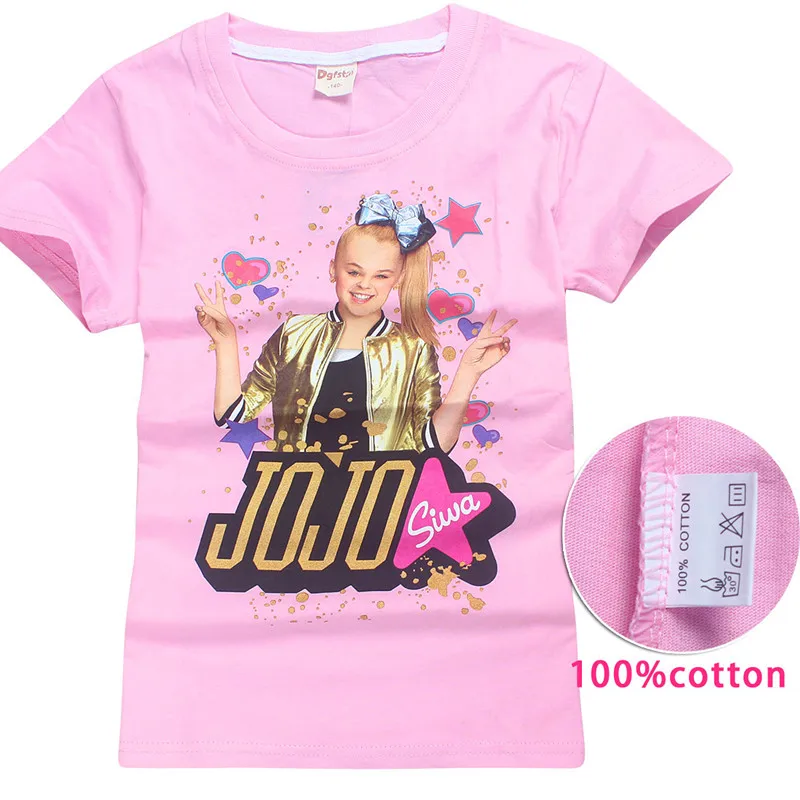 8356 pink От 5 до 12 лет JOJO Siwa/детская футболка для девочек футболка с короткими рукавами мягкая хлопковая одежда для подростков Детские футболки, одежда для девочек - Цвет: 8356 pink