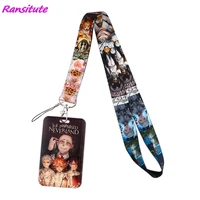 ransitute r1827 anime dream island lanyard card id holder car keychain gym mobile phone badge key ring holder jewelry for child
