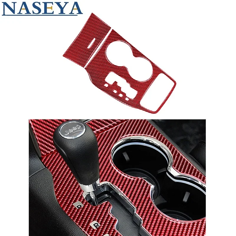 

Автомобильные аксессуары для Jeep Grand Cherokee 2011 2012 2013, покрытие салона из углеродного волокна, красная Автомобильная наклейка, шестеренка с левы...