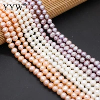 cultured round freshwater pearl beads white purple shallow orange for handmade jewerly beads size about 7 8mm sold by strand