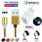 Магнитный USB-кабель для быстрой зарядки, Micro USB C QC 3,0, зарядное устройство для LG X Power 2 3 G3 G4 Stylus 3 2 Plus G4S G4C Q Stylo 4 5 3 2 G3S