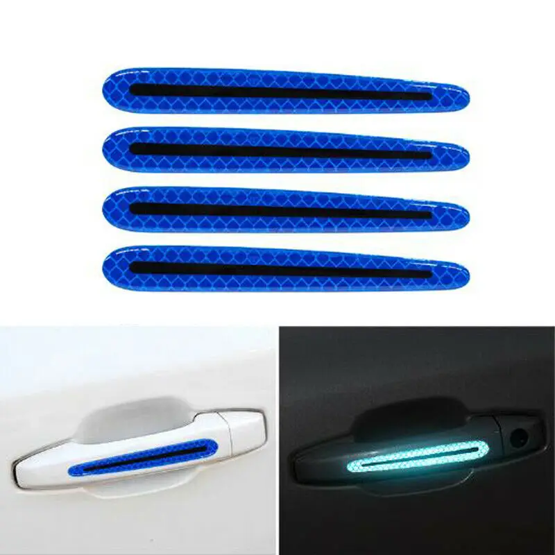 

Anti-Scratch Reflective Stickers Decal Universal Blue Accessories 4pcs