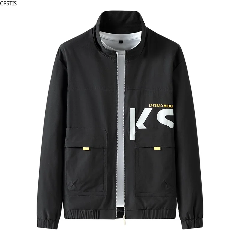 

2021 new men's coat autumn new jacket men's even loose casual trend men's large coat cazadora hombre fashion jacket men