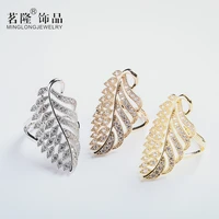 rings for women females jewelry accessory bridal wedding engagement promise gift 2020 new fashion brand designer 3d leaves top