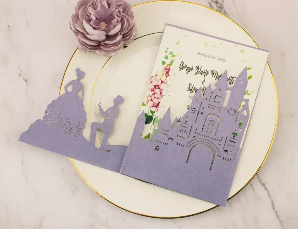 Бесплатная доставка 50 шт лазерная резка замок тройные свадебные пригласительные