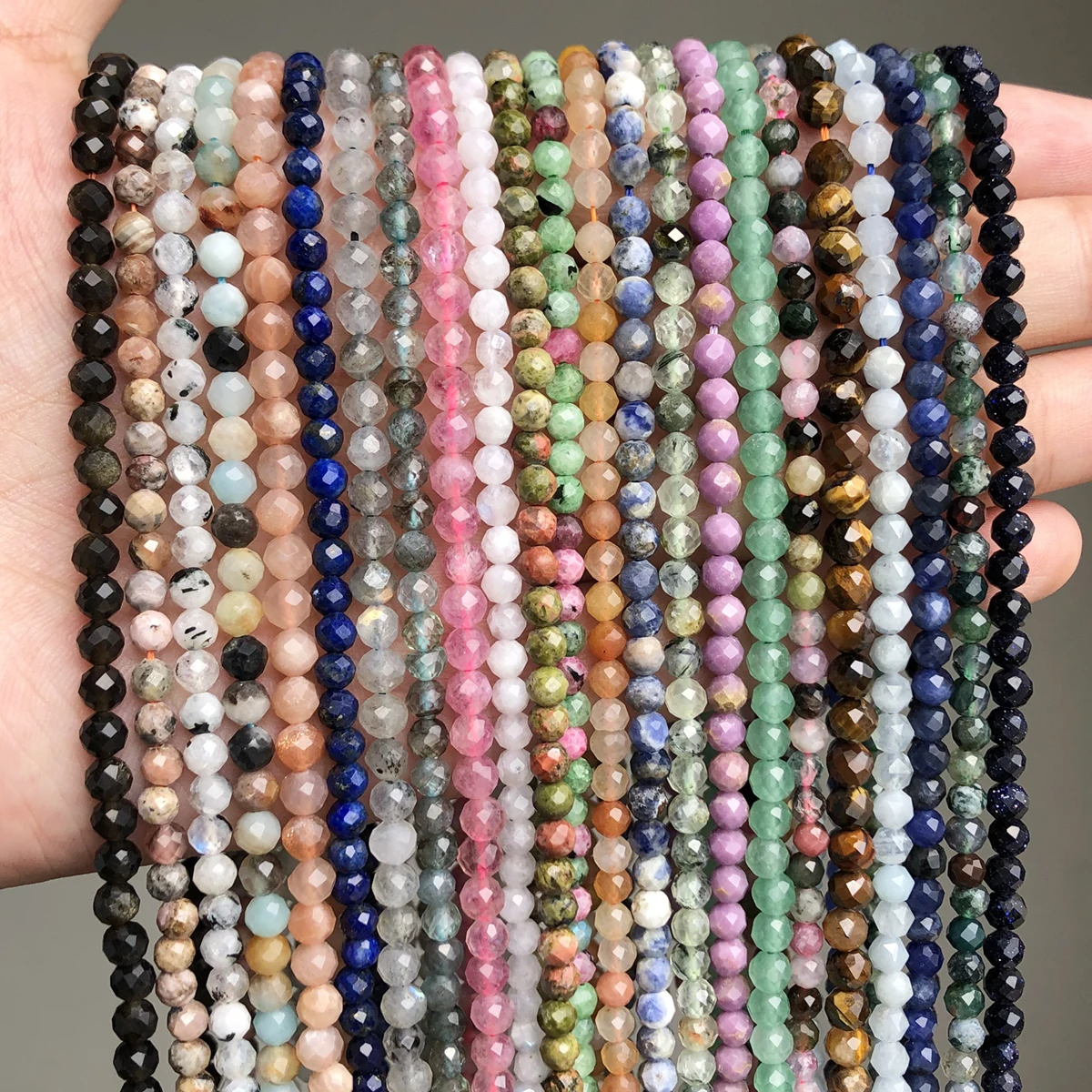 Натуральный граненый камень лабрадорит турмалин каменные бусины круглые
