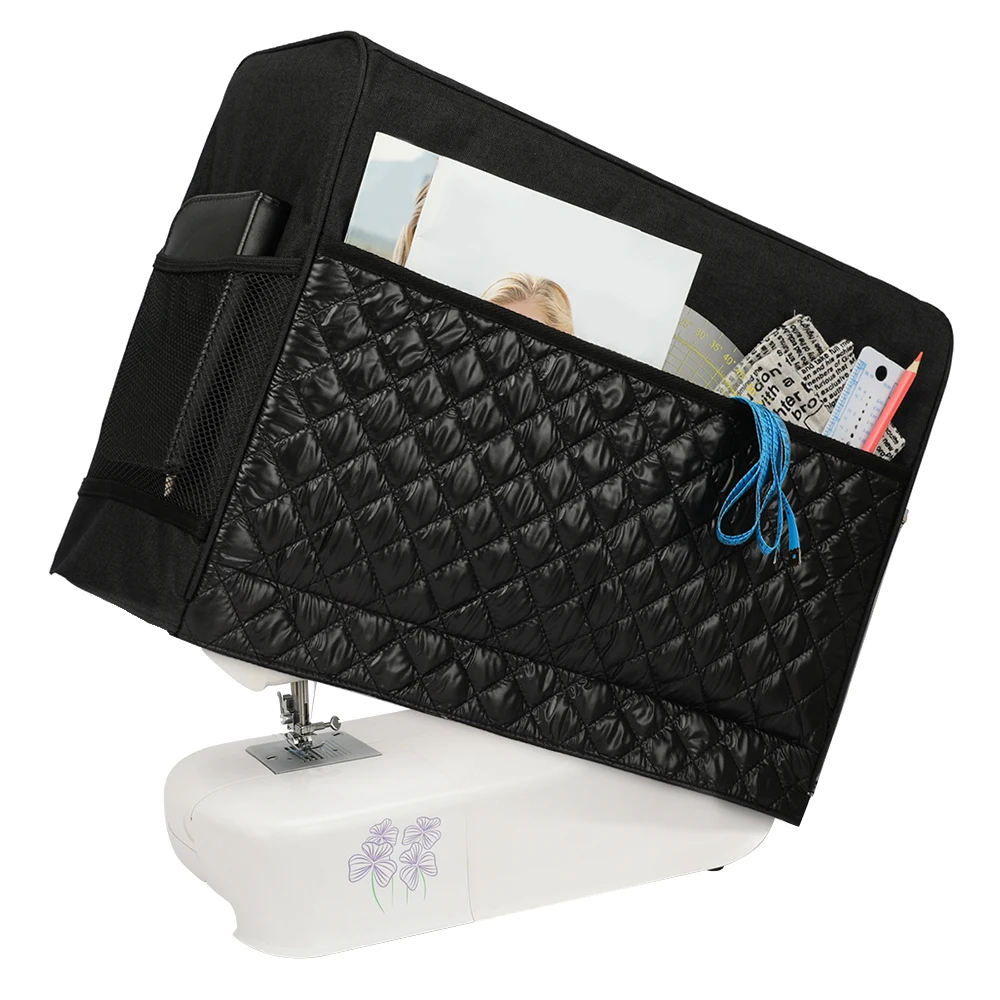 Quilted Sewing Machine Dust Cover Storage Pockets for Most Standard Singer Brother Machines | Дом и сад