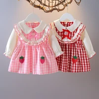 1 5 years old autumn infant baby girls dress for toddler girl clothing long sleeve plaid princess birthday dresses baby clothes