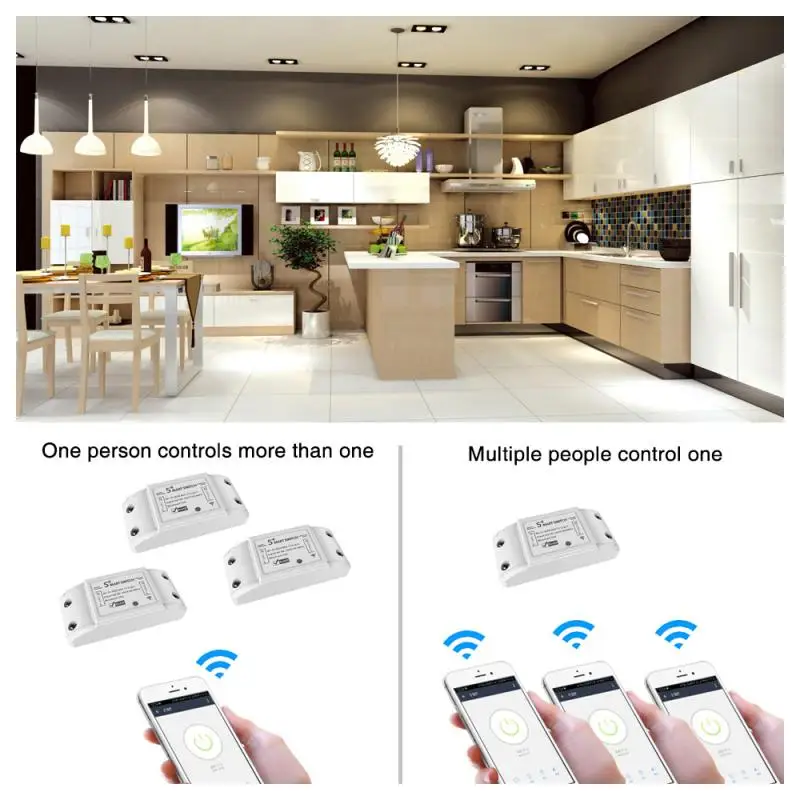 

2200W Wifi Smart Switch Controller Module Automation Home appliance 10A Universal Relay Switch compatible with Siri Google alexa