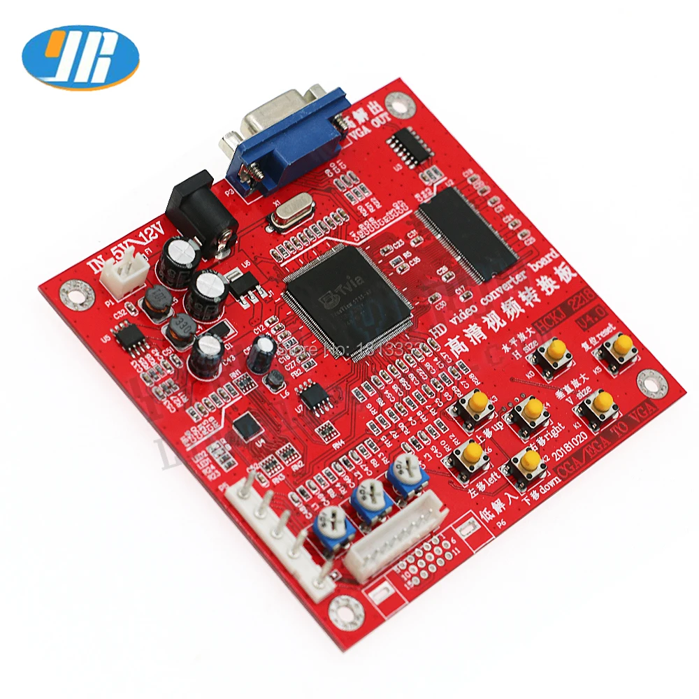 CGA в VGA конвертер плата CVBS видео игра красный PCB для CRT/LCD/PDP монитора|Игры с