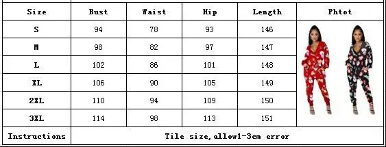 

Autumn new fashion Christmas print slim fit Jumpsuit V-Neck long sleeve women's T-shirt pants