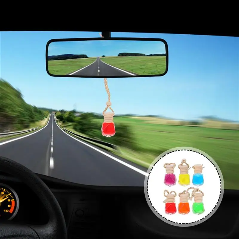 

6Pcs 7ml Car Hanging Perfume Bottles Glass Bottle Pendants for Car Decoration