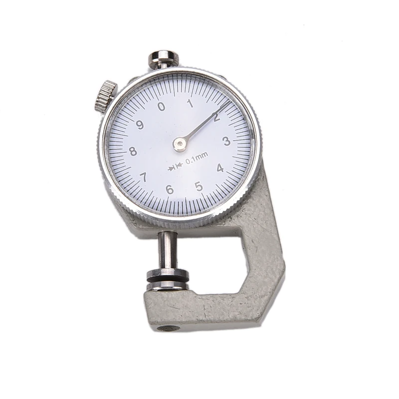 Серебристый 1PC 0-10mm New Dial Thickness Gauge 10mm Leather Paper Thickness Meter Tester For Leather Flim Paper - Цвет: Серебристый