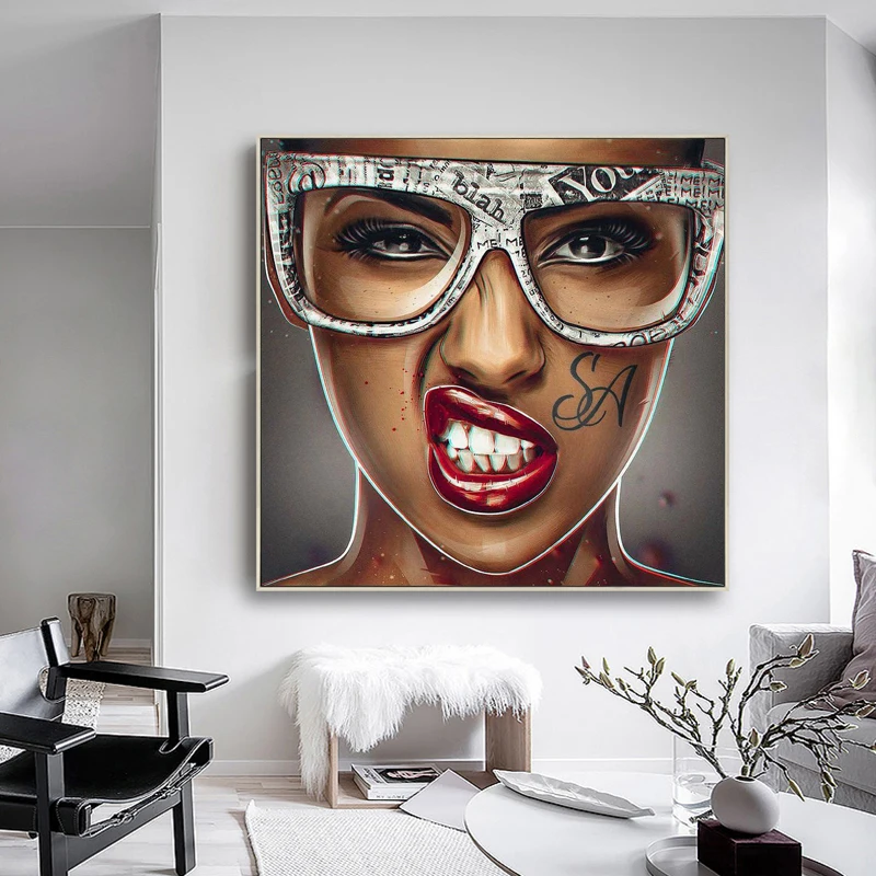 RELIABLI искусство крутая сексуальная девушка с очками картины тату женщина портрет