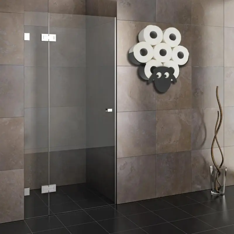 

Sheep Toilet Paper Holde Roll Holder Sheep Wall Mount Black Metal Toilet Paper Wc Tissue Storage home kitchen Organization tools