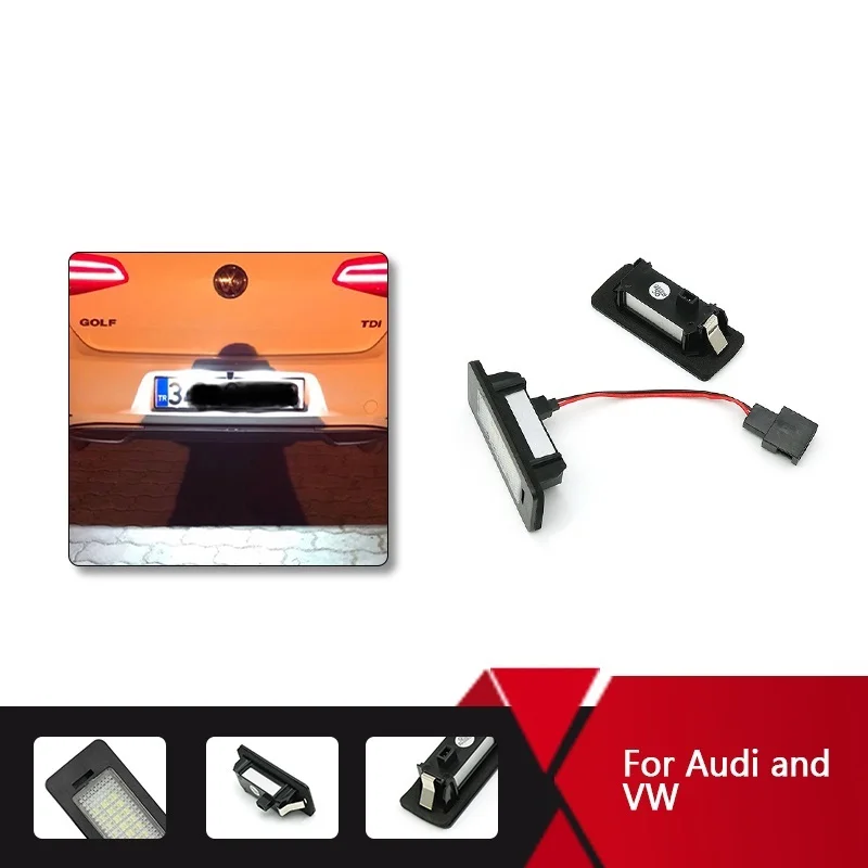 

Лампа для номерного знака автомобиля, 18 светодиодов, 2 шт., сигнасветильник ПА для Audi A4 S4 B8 A5 S5 Q5 TT TTRS