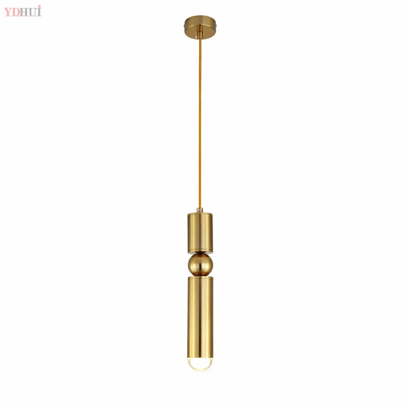 

Modern Light LED E14 Crystal Chandelier Lighting Cylindrical Copper Pendant Lamps Bedroom Living Room Dining Office Hanging Lamp