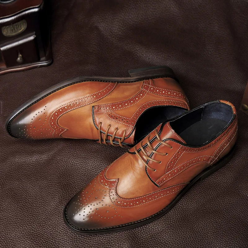 Мужская обувь Повседневная Роскошная в стиле дерби Обувь с перфорацией типа
