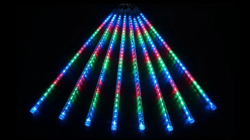 RGB Год 20 Вт, 30 Вт, 50 см метеоритный дождь Rain 8tube светодиодный Рождество Свадебная вечеринка Сад Открытый Водонепроницаемый строка светильник рождественские украшения - Испускаемый цвет: RGB