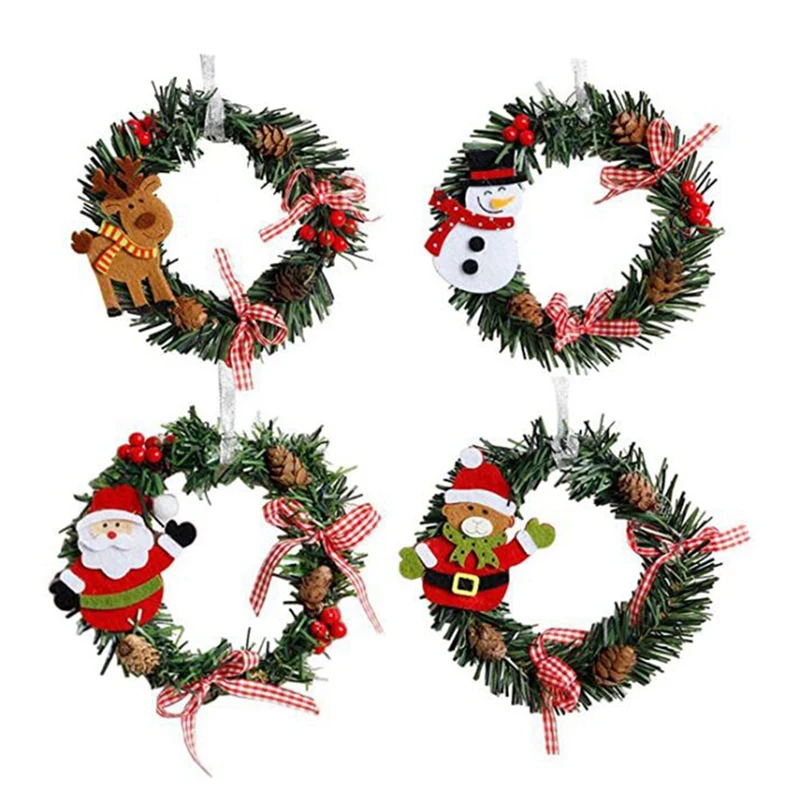 

8Pcs Christmas Pine Wreaths For Front Door Christmas Holiday Indoor Home Decor