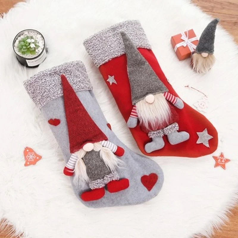 

Christmas gift bag Christmas socks Christmas fireplace decoration socks NewYeargift candy bag Christmas home accessories navidad