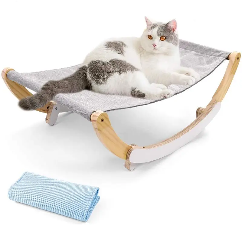 

Pet Cradle and Hammock Cat Hammock Wooden Pet Bed Cat Bed Cats’ Furniture Fits The Curve Of Cats’s Spine