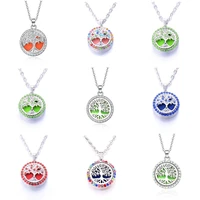 full diamond stainless steel aroma diffuser necklace crystal lockets perfume aromatherapy essential oils pendant necklace