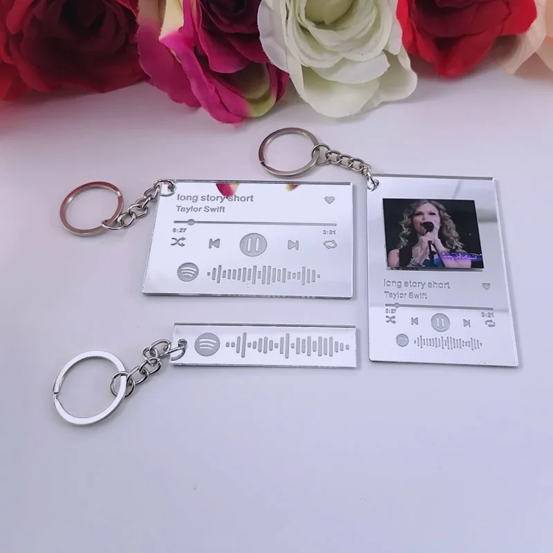 Акриловый брелок для ключей Обложка альбома с музыкальным кодом Spotify
