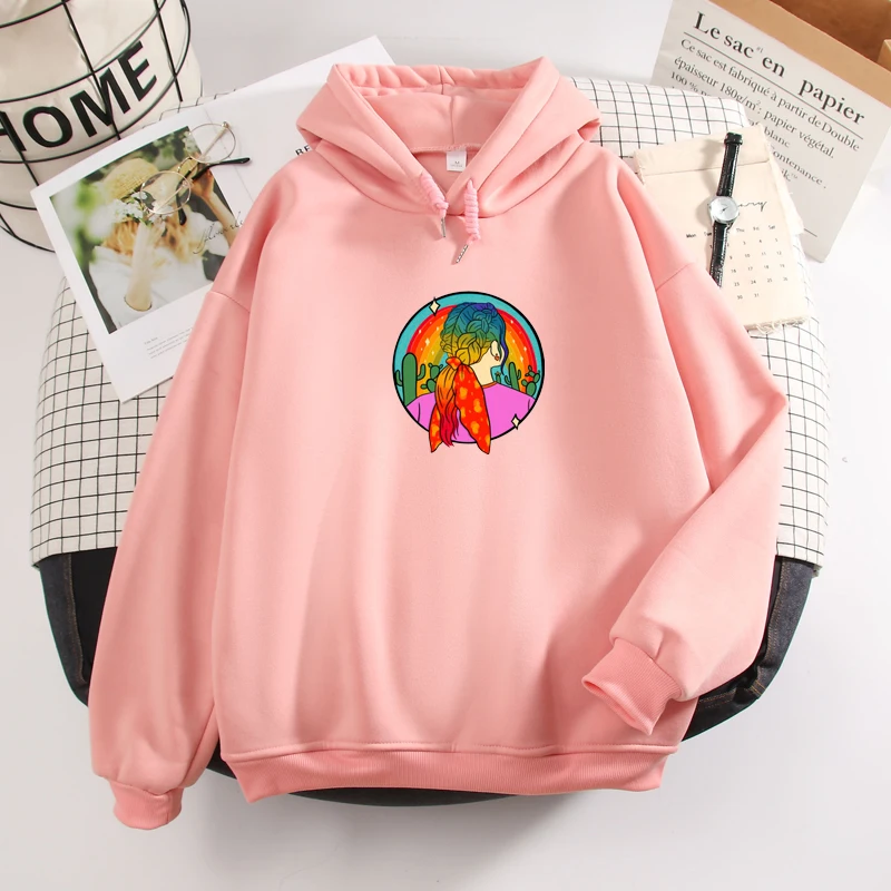 Literary Womens Graphic Sweatshirt Vintage Oversize Harajuku Hoody Ladies Hip Hop Autumn Winter Long Sleeve Sweetshirt for Girls