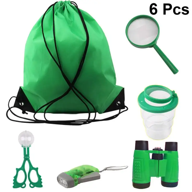 Детский телескоп с лупой 6 шт. инструменты для наблюдения за кемпингом на