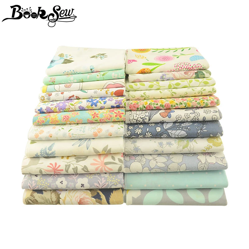 Booksew Telas Tissu мультфильм животных цветок серии 100% хлопок ткань 25x160cm тканевые