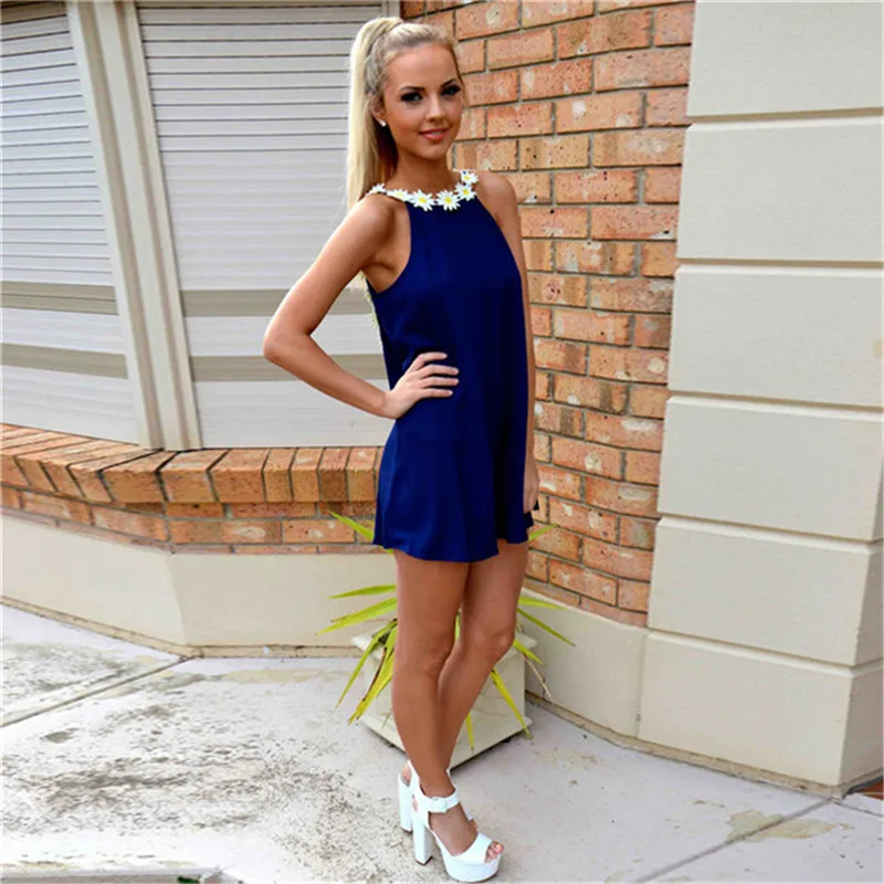 

Sexy Bandage Backless Bodycon Dress Women Sleeveless Halter Summer Dress Short Party Casual Solid Dress Sundress