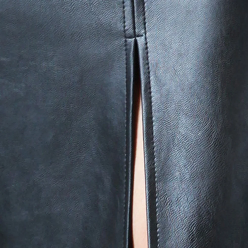 Женская юбка миди из искусственной кожи осенняя зимняя женская посылка